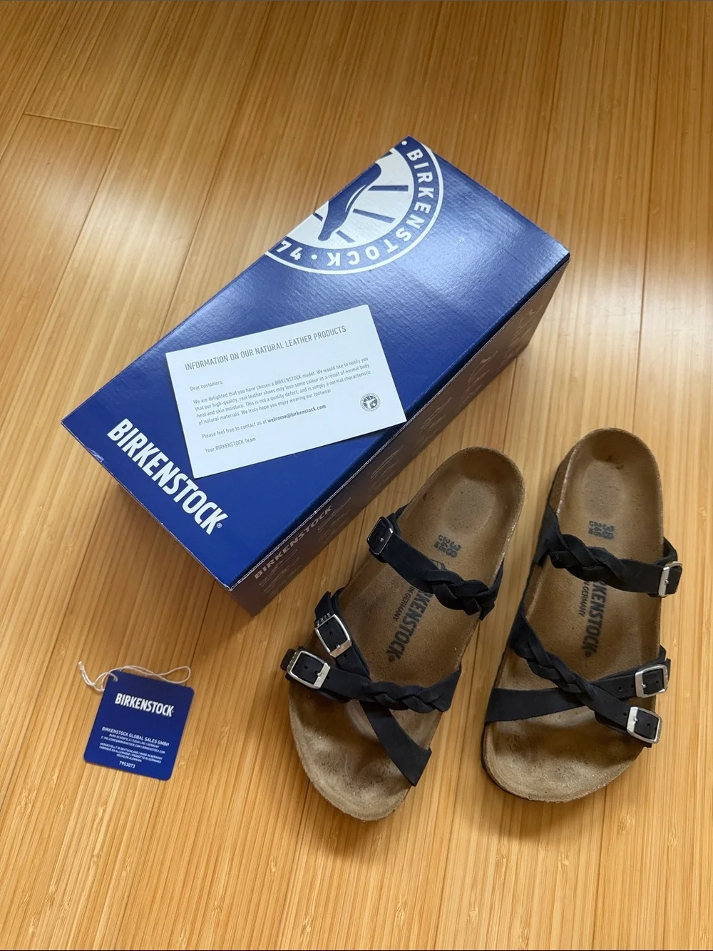 Birkenstock Franca Braided black leather sandals 38